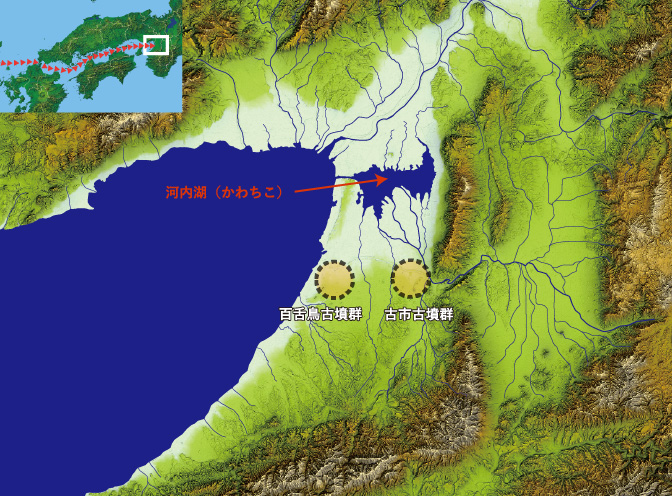 5世紀の河内湖（かわちこ）の様子