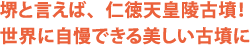 堺と言えば、仁徳天皇陵古墳！ 世界に自慢できる美しい古墳に