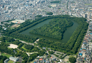 仁徳天皇陵古墳（上空南から）